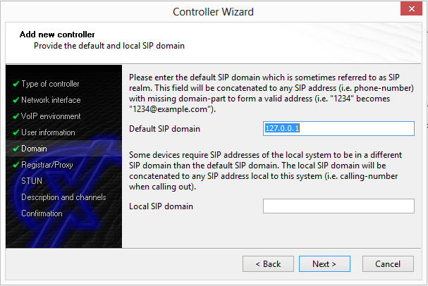 Controller Wizard: Add a new controller - Provide the own 127.0.0.1 Loopback address